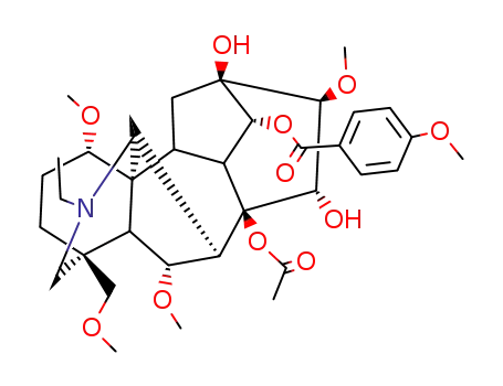 (1alpha,6alpha,10alpha,13alpha,14alpha,15alpha,16beta,17xi)-8-(acetyloxy)-20-ethyl-13,15-dihydroxy-1,6,16-trimethoxy-4-(methoxymethyl)aconitan-14-yl 4-methoxybenzoate