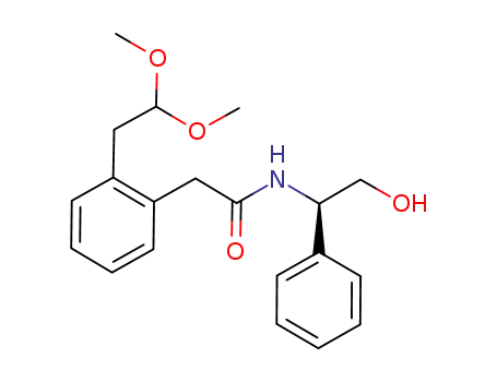 Molecular Structure of 929297-14-3 (Benzeneacetamide,
2-(2,2-dimethoxyethyl)-N-[(1R)-2-hydroxy-1-phenylethyl]-)