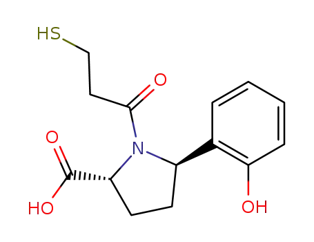 D-Proline, 5-(2-hydroxyphenyl)-1-(3-mercapto-1-oxopropyl)-, trans-