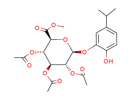 Molecular Structure of 117591-54-5 (4-Isopropylbrenzcatechin-2-O-triacetyl-β-D-glucopyranosiduronsaeuremethylester)
