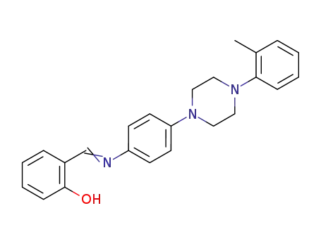 Molecular Structure of 73518-63-5 (Phenol, 2-(((4-(4-(2-methylphenyl)-1-piperazinyl)phenyl)imino)methyl)-)
