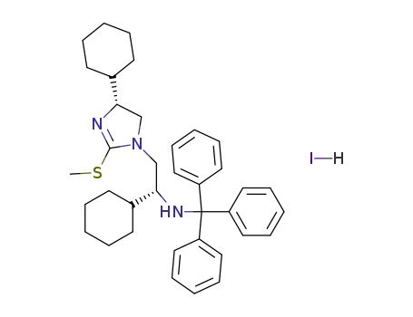 [(R)-1-Cyclohexyl-2-((R)-4-cyclohexyl-2-methylsulfanyl-4,5-dihydro-imidazol-1-yl)-ethyl]-trityl-amine; hydriodide