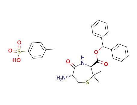 6L-amino-3D-benzhydryloxycarbonyl-2,2-dimethyl-5-oxoperhydro-1,4-thiazepine p-toluenesulfonic acid salt