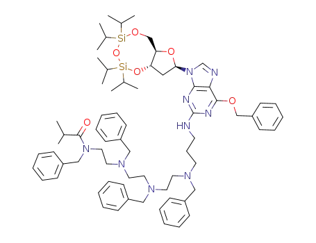 3',5'-O-(tetraisopropyldisiloxane-1,3-diyl)-6-O-(phenylmethyl)-N-<15-methyl-14-oxo-4,7,10,13-tetrakis(phenylmethyl)-4,7,10,13-tetraazahexadec-1-yl>-2'-deoxyguanosine