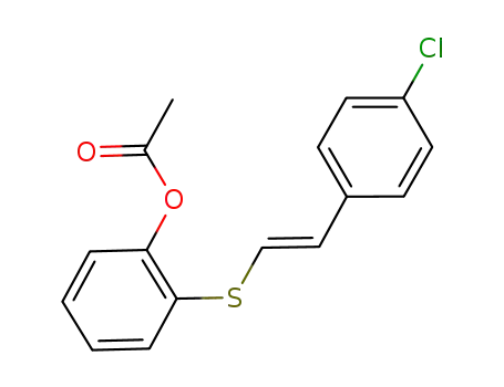 Molecular Structure of 847258-37-1 (Phenol, 2-[[(1E)-2-(4-chlorophenyl)ethenyl]thio]-, acetate)