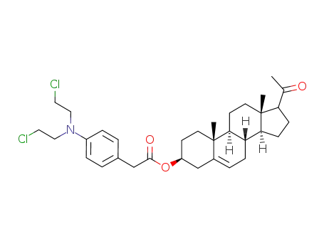 Molecular Structure of 24199-63-1 (20-oxopregn-5-en-3-yl {4-[bis(2-chloroethyl)amino]phenyl}acetate)