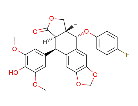 (5S,5aR,8aR,9R)-5-(4-fluorophenoxy)-9-(4-hydroxy-3,5-dimethoxy-phenyl)-5a,6,8a,9-tetrahydro-5H-isobenzofurano[5,6-f][1,3]benzodioxol-8-one