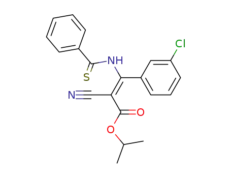 Molecular Structure of 98011-55-3 (2-Propenoic acid,
3-(3-chlorophenyl)-2-cyano-3-[(phenylthioxomethyl)amino]-,
1-methylethyl ester)