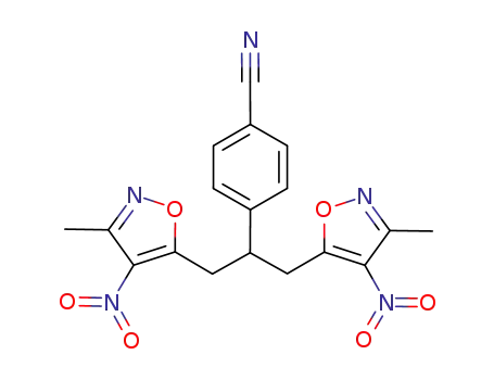 Benzonitrile,  4-[2-(3-methyl-4-nitro-5-isoxazolyl)-1-[(3-methyl-4-nitro-5-isoxazolyl)methyl]ethyl]-