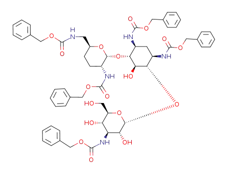 Molecular Structure of 142859-98-1 (1,3,2',6',3''-pentakis(N-benzyloxycarbonyl)-3',4'-dideoxykanamycin B)