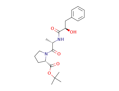 Molecular Structure of 90035-46-4 (L-Proline, 1-[N-(2-hydroxy-1-oxo-3-phenylpropyl)-L-alanyl]-,
1,1-dimethylethyl ester, (S)-)
