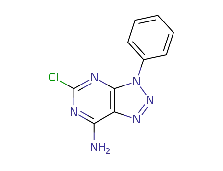 Molecular Structure of 91322-19-9 (3H-1,2,3-Triazolo[4,5-d]pyrimidin-7-amine, 5-chloro-3-phenyl-)