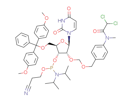 5'-O-(4,4'-dimethoxytrityl)-3'-O-[(N,N-diisopropylamino)(2-cyanoethyloxy)phosphinyl]-2'-O-[4-(N-dichloroacetyl-N-methylamino)benzyloxy]methyluridine