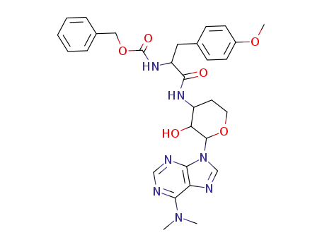 dimethylamino-6-(N-benzyloxycarbonyl-p-methoxyphenyl-L-alanylamino-3'-didesoxy-3',4'-β-D,L-erythro-pentopyranosyl)-9-purine