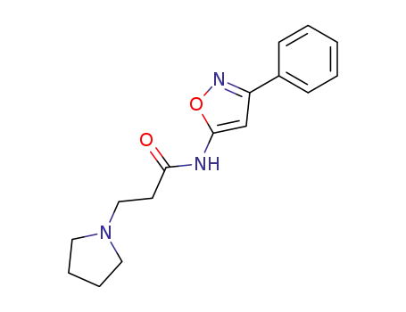 Molecular Structure of 86683-49-0 (N-(3-phenyloxazol-5-yl)-3-pyrrolidin-1-yl-propanamide)