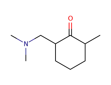 Molecular Structure of 22376-51-8 (2-((Dimethylamino)Methyl)-6-Methylcyclohexanone)