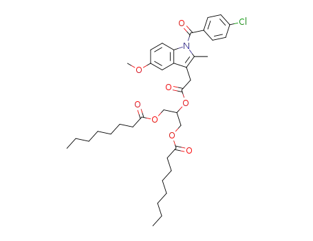 Molecular Structure of 59925-20-1 (Octanoic acid 2-{2-[1-(4-chloro-benzoyl)-5-methoxy-2-methyl-1H-indol-3-yl]-acetoxy}-3-octanoyloxy-propyl ester)