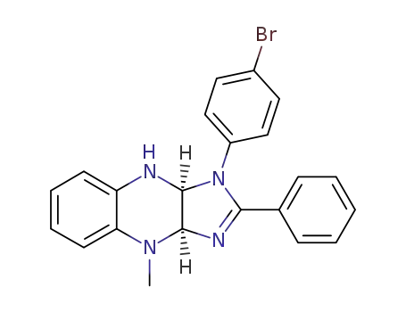 Molecular Structure of 95445-37-7 (1H-Imidazo[4,5-b]quinoxaline,
1-(4-bromophenyl)-3a,4,9,9a-tetrahydro-4-methyl-2-phenyl-, cis-)