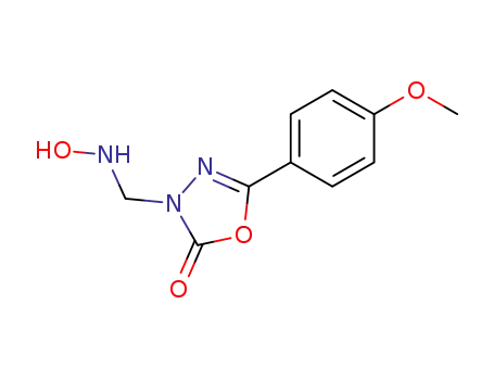 Molecular Structure of 84587-27-9 (1,3,4-Oxadiazol-2(3H)-one,
3-[(hydroxyamino)methyl]-5-(4-methoxyphenyl)-)