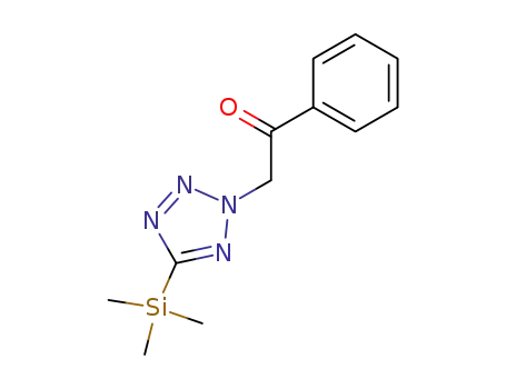 Molecular Structure of 84655-22-1 (Ethanone, 1-phenyl-2-[5-(trimethylsilyl)-2H-tetrazol-2-yl]-)