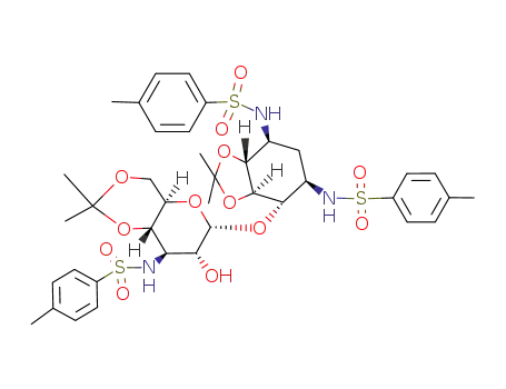 2-Deoxy-6-O-(3-deoxy-4,6-O-isopropylidene-3-tosylamido-α-D-glucopyranosyl)-4,5-O-isopropylidene-1,3-di-N-tosylstreptamine