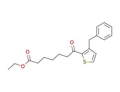 Molecular Structure of 144313-85-9 (7-(3-Benzyl-thiophen-2-yl)-7-oxo-heptanoic acid ethyl ester)