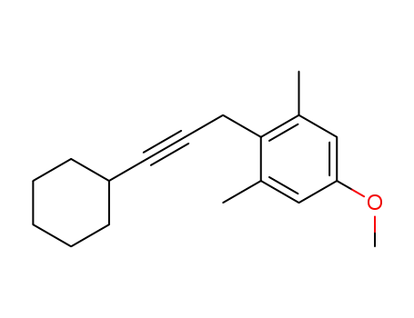 Molecular Structure of 139553-89-2 (Benzene, 2-(3-cyclohexyl-2-propynyl)-5-methoxy-1,3-dimethyl-)