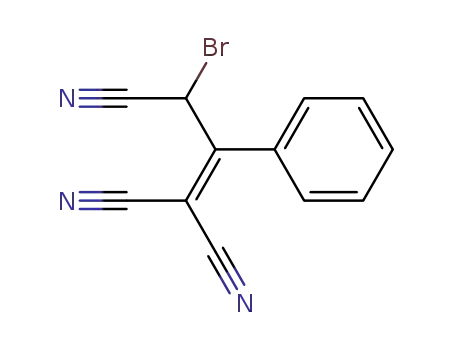 Molecular Structure of 879122-55-1 (1-Propene-1,1,3-tricarbonitrile, 3-bromo-2-phenyl-)