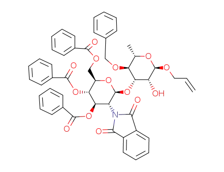 allyl 3-O-(3,4,6-tri-O-benzoyl-2-deoxy-2-phthalimido-β-D-glucopyranosyl)-4-O-benzyl-α-L-rhamnopyranoside