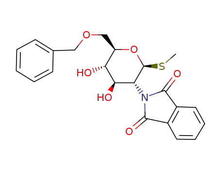 2-((2S,3R,4R,5S,6R)-6-Benzyloxymethyl-4,5-dihydroxy-2-methylsulfanyl-tetrahydro-pyran-3-yl)-isoindole-1,3-dione
