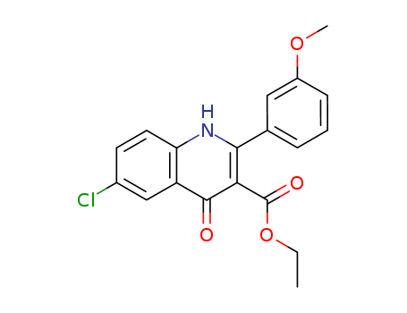 3-Quinolinecarboxylic acid,  6-chloro-1,4-dihydro-2-(3-methoxyphenyl)-4-oxo-, ethyl ester