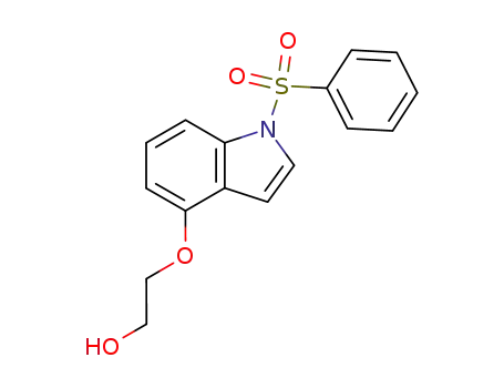 Molecular Structure of 144024-39-5 (1H-Indole, 4-(2-hydroxyethoxy)-1-(phenylsulfonyl)-)