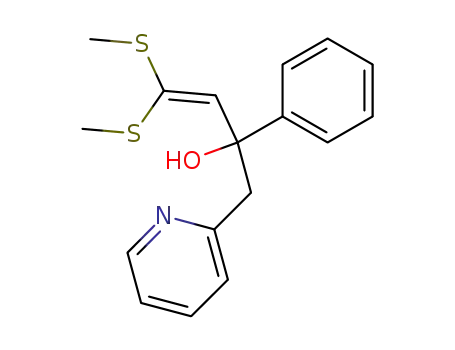 Molecular Structure of 113200-36-5 (2-Pyridineethanol, a-[2,2-bis(methylthio)ethenyl]-a-phenyl-)
