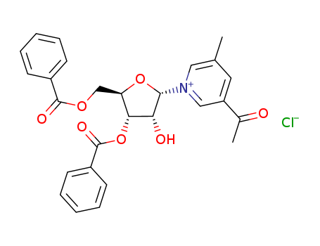 Pyridinium, 3-acetyl-1-(3,5-di-O-benzoyl-b-D-ribofuranosyl)-5-methyl-,chloride (9CI) cas  73591-77-2