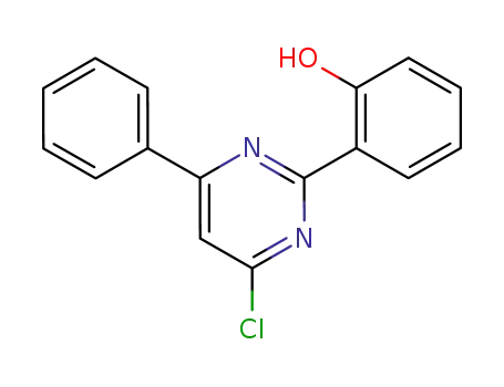 Molecular Structure of 88236-10-6 (Phenol, 2-(4-chloro-6-phenyl-2-pyrimidinyl)-)