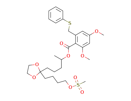 4-<2-(4-methanesulfonyloxy butyl)-1,3-dioxalan-2-yl>-1-methylbutyl-2,4-dimethoxy-6-<(phenylthio) methyl> benzoate