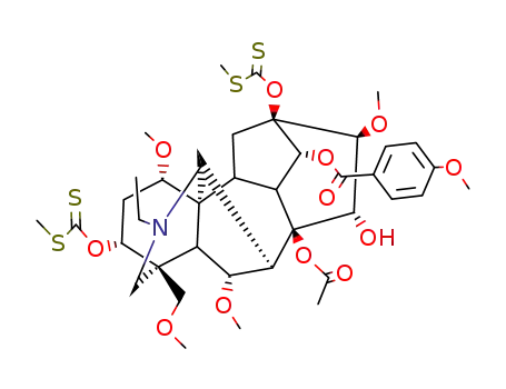 Molecular Structure of 139617-10-0 (3,13-di-O-(S-methyl)thiocarbonyljesaconitine)