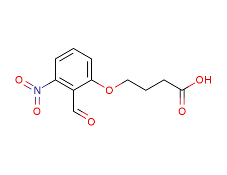 Molecular Structure of 105728-17-4 (Butanoic acid, 4-(2-formyl-3-nitrophenoxy)-)