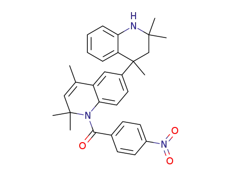 Molecular Structure of 120109-48-0 (2,2,2',2',4,4'-hexamethyl-1'-(4-nitrobenzoyl)-1,1',2,2',3,4-hexahydro-3,6'-biquinoline)