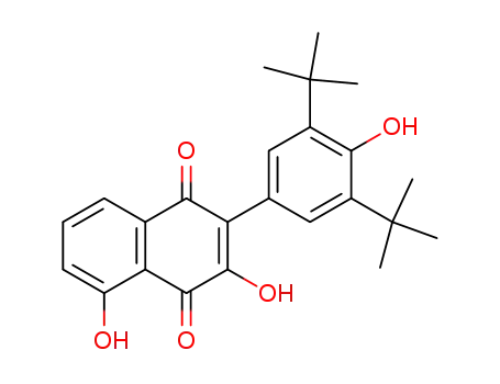 Molecular Structure of 142891-83-6 (1,4-Naphthalenedione,
2-[3,5-bis(1,1-dimethylethyl)-4-hydroxyphenyl]-3,5-dihydroxy-)