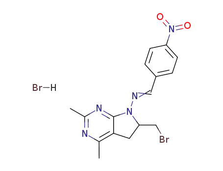 7H-Pyrrolo[2,3-d]pyrimidin-7-amine,
6-(bromomethyl)-5,6-dihydro-2,4-dimethyl-N-[(4-nitrophenyl)methylene]-
, monohydrobromide