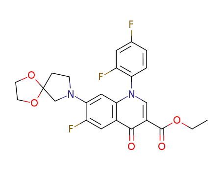 3-Quinolinecarboxylic acid,
1-(2,4-difluorophenyl)-7-(1,4-dioxa-7-azaspiro[4.4]non-7-yl)-6-fluoro-1,4
-dihydro-4-oxo-, ethyl ester