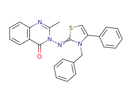 4(3H)-Quinazolinone,
2-methyl-3-[[4-phenyl-3-(phenylmethyl)-2(3H)-thiazolylidene]amino]-