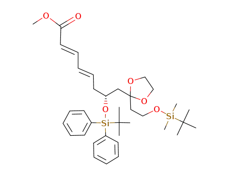 (2E,4E)-(R)-8-{2-[2-(tert-Butyl-dimethyl-silanyloxy)-ethyl]-[1,3]dioxolan-2-yl}-7-(tert-butyl-diphenyl-silanyloxy)-octa-2,4-dienoic acid methyl ester