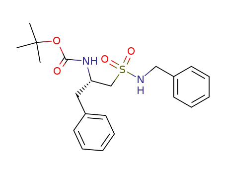 Molecular Structure of 185548-35-0 (Carbamic acid,
[(1S)-1-(phenylmethyl)-2-[[(phenylmethyl)amino]sulfonyl]ethyl]-,
1,1-dimethylethyl ester)