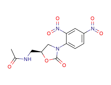 Molecular Structure of 96799-96-1 (Acetamide, N-[[3-(2,4-dinitrophenyl)-2-oxo-5-oxazolidinyl]methyl]-, (S)-)