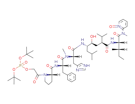 N-<N-<N-<N<sup>α</sup>-<N-<N-<<(di-tert-butylphosphono)oxy>acetyl>-L-prolyl>-L-phenylalanyl>-N<sup>α</sup>-methyl-L-histydyl>-5(S)-amino-4(S)-hydroxy-2(S)-isopropyl-7-methyloctanoyl>-L-isoleucyl>-(1-oxo-2-pyridyl)methylamine