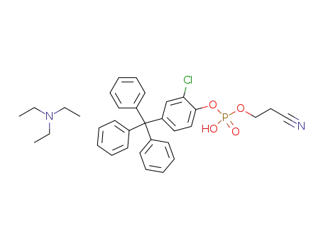 (chloro-2 trityl-4 phenyl)β-cyanoethyl phosphate de triethylammonium
