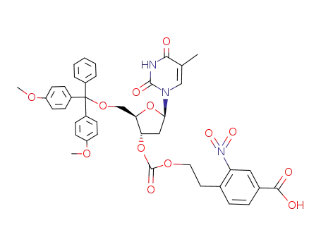 4-{2-[(2R,3S,5R)-2-[Bis-(4-methoxy-phenyl)-phenyl-methoxymethyl]-5-(5-methyl-2,4-dioxo-3,4-dihydro-2H-pyrimidin-1-yl)-tetrahydro-furan-3-yloxycarbonyloxy]-ethyl}-3-nitro-benzoic acid