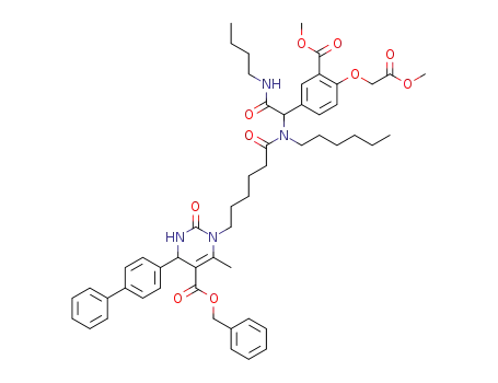 5-PyriMidinecarboxylic acid, 4-[1,1'-biphenyl]-4-yl-1-[6-[[2-(butylaMino)-1-[3-(Methoxycarbonyl)-4-(2-Methoxy-2-oxoethoxy)phenyl]-2-oxoethyl]hexylaMino]-6-oxohexyl]-1,2,3,4-tetrahydro-6-Methyl-2-oxo-, phenylMethyl ester